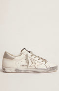 Golden Goose Superstar Blanco / Estrella Blanca / Talón Plata Metálico / Suela Gris Efecto Vintage