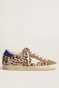 Golden Goose Superstar Animal Print / Estrella Dorada Metálica / Talón Azul / Puntera de Gamuza Beige / Suela Vintage