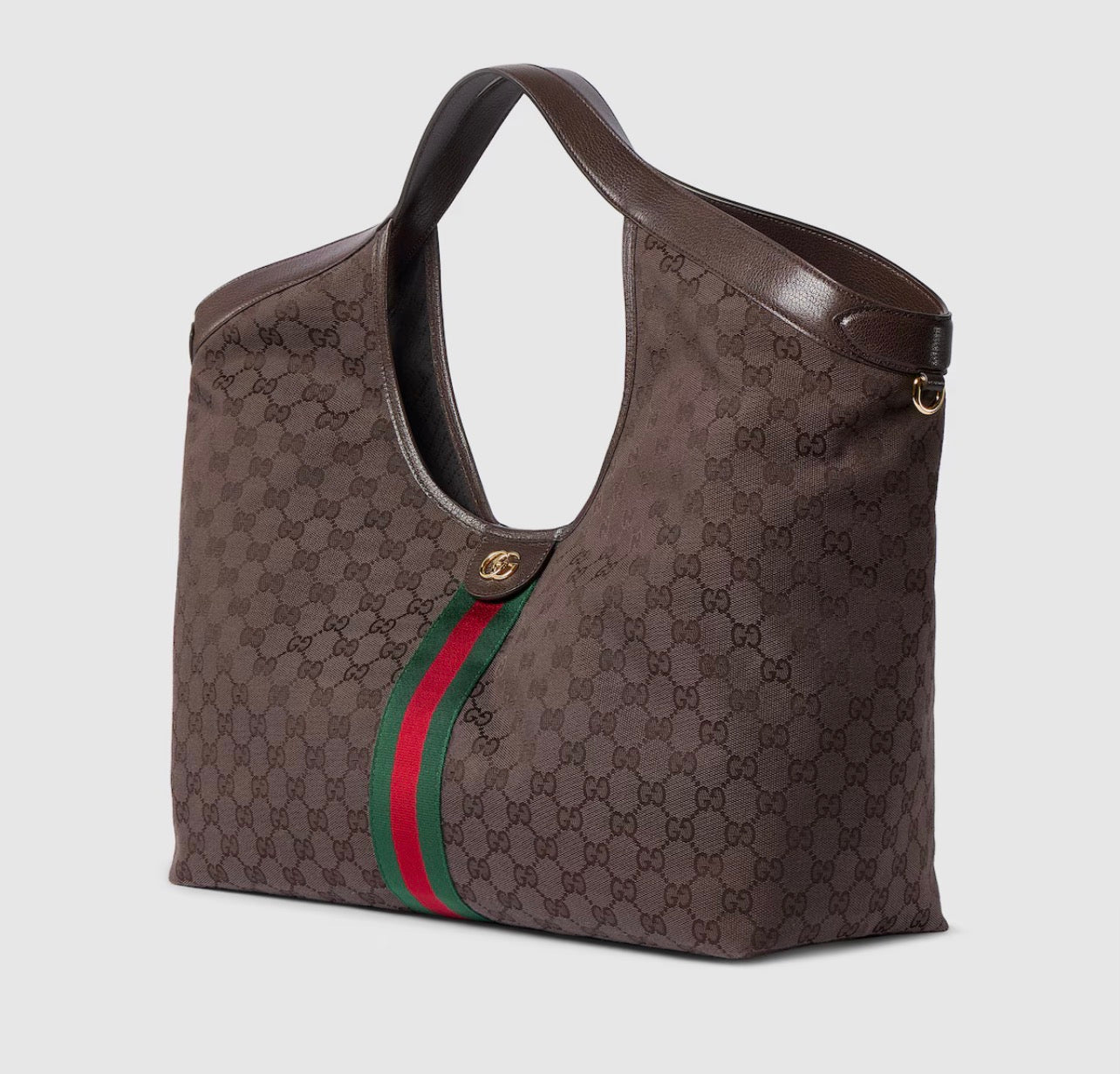 Bolsa tote grande Gucci Giglio Café obscuro