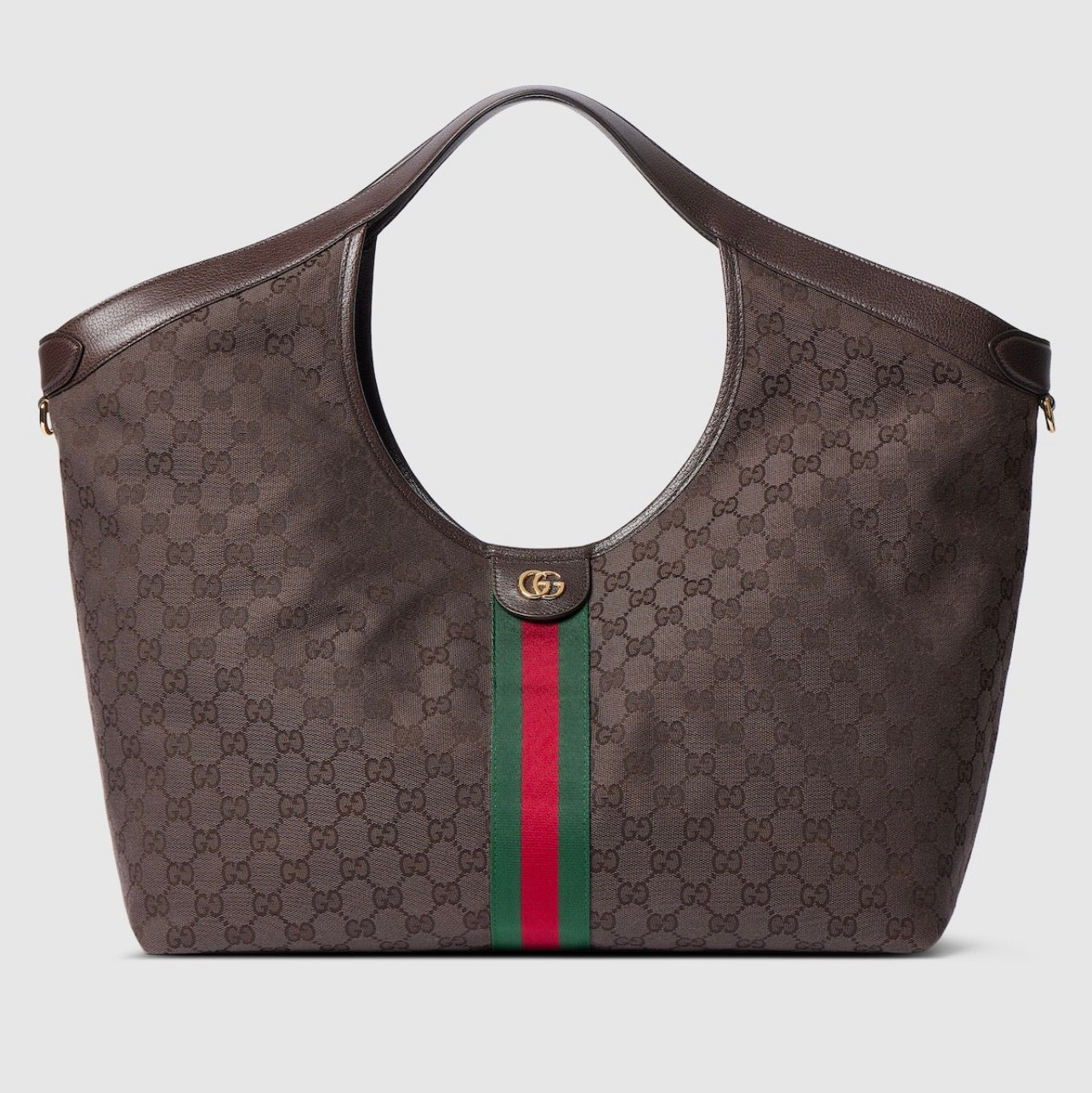 Bolsa tote grande Gucci Giglio Café obscuro