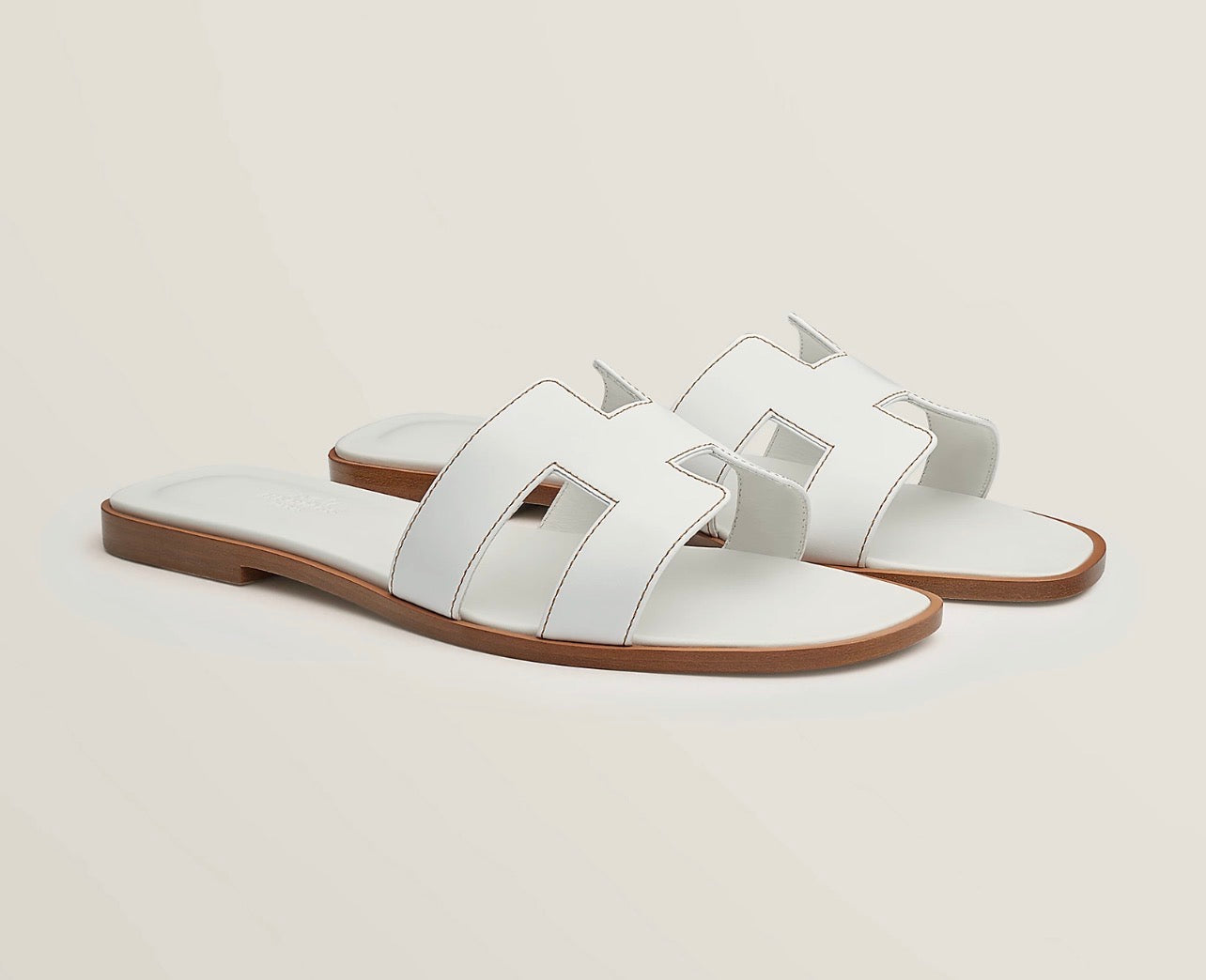 Hermès Sandalias Oran Blancas
