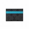 LV tarjetero gris y azul monograma