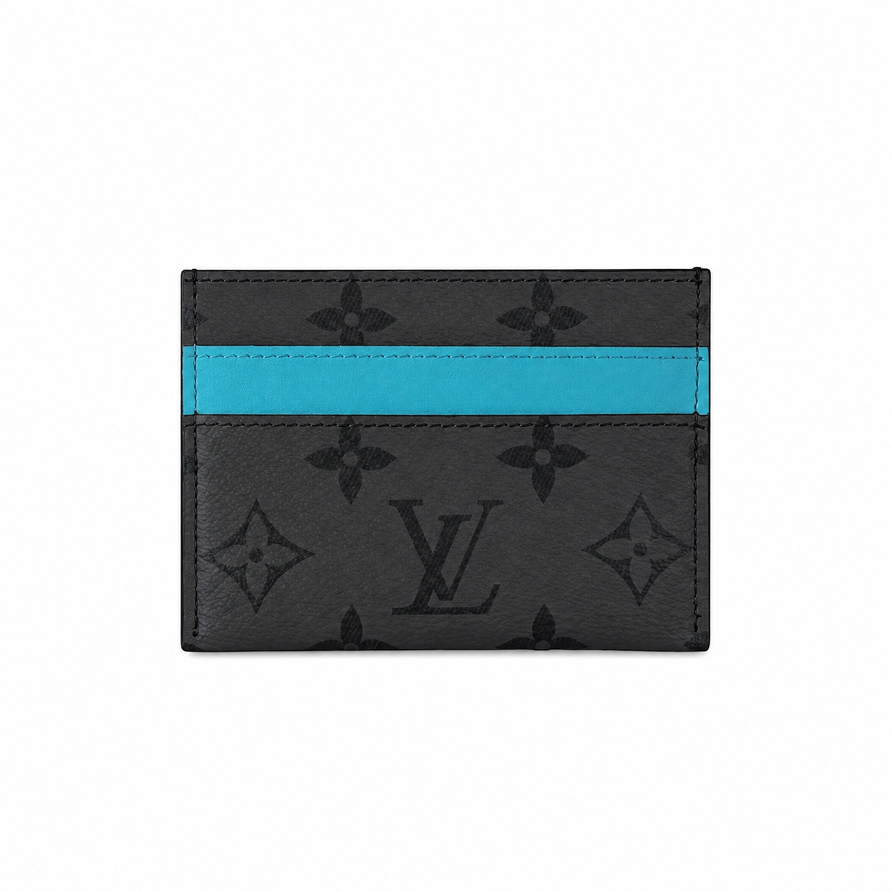 LV tarjetero gris y azul monograma