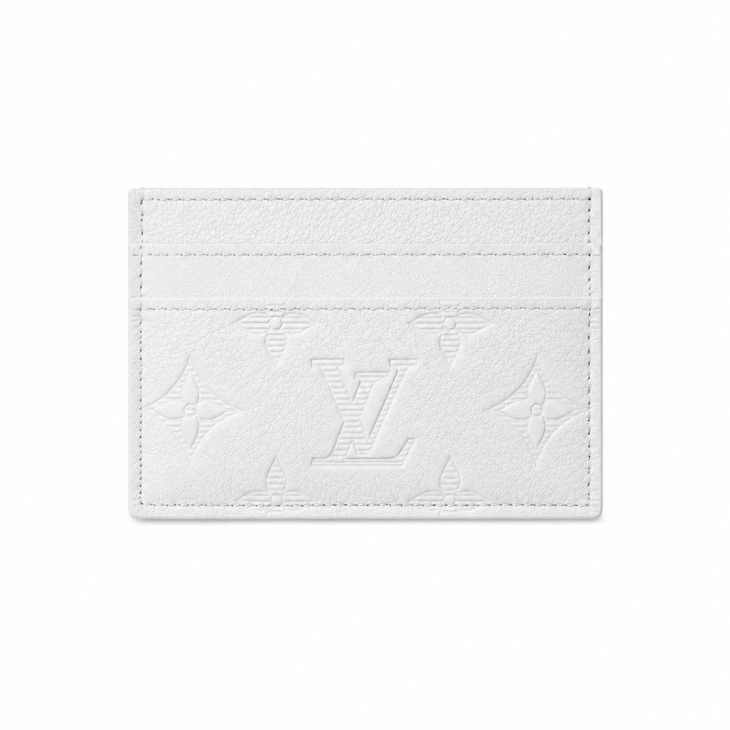 LV Tarjetero blanco con textura monograma