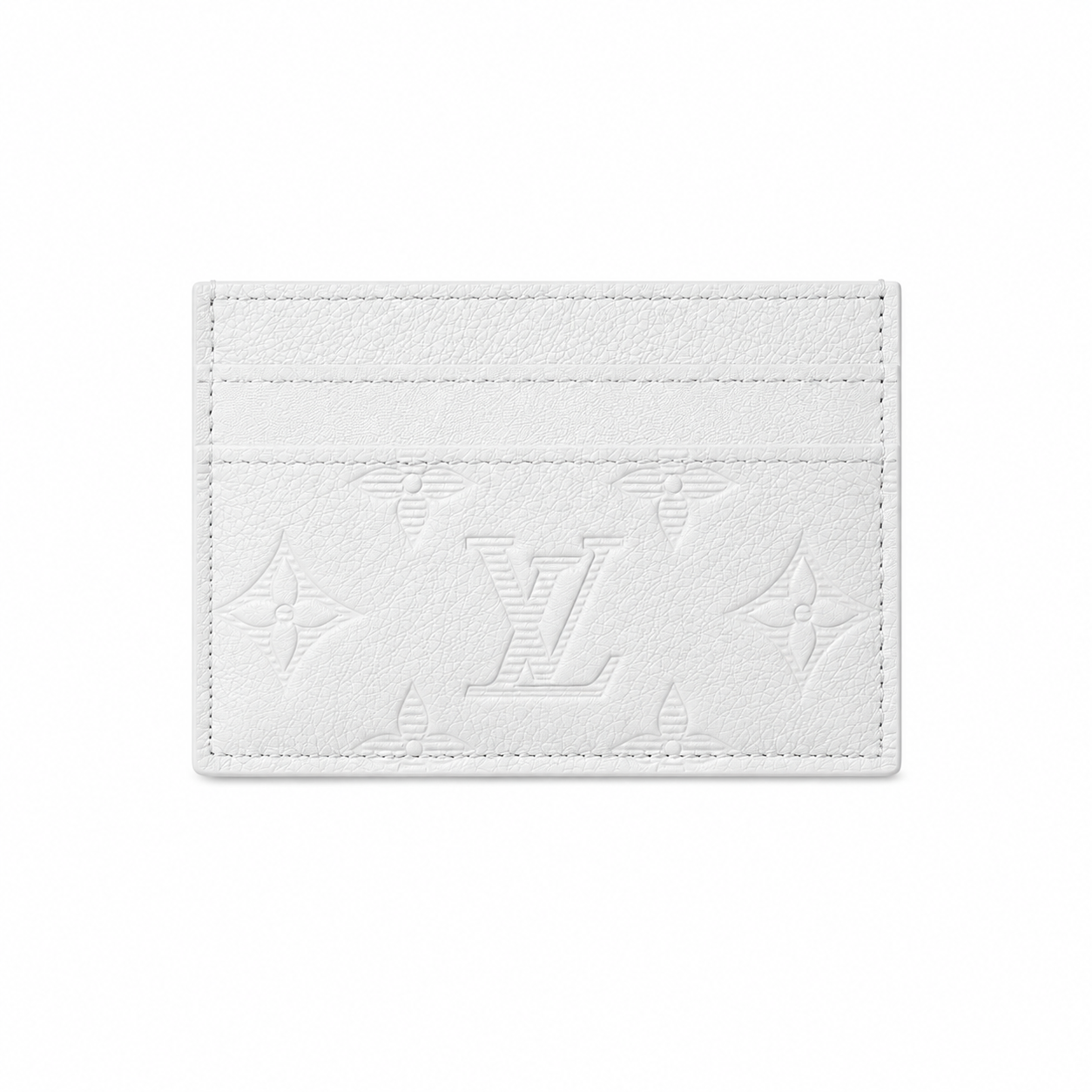 LV Tarjetero blanco con textura monograma