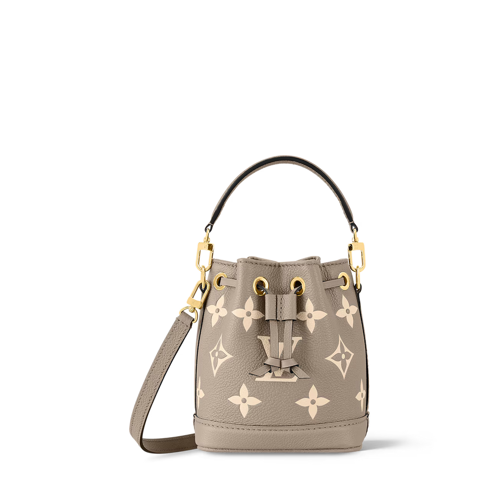 LV Bolsa Nano Noé Bicolor Monogram Empreinte Leather