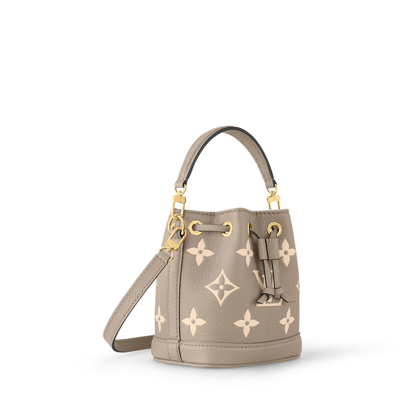 LV Bolsa Nano Noé Bicolor Monogram Empreinte Leather