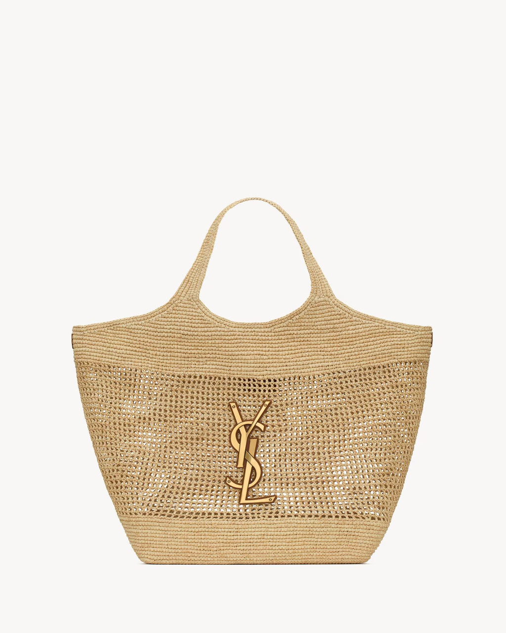 YSL Maxibolso shopper icare de croché de rafia