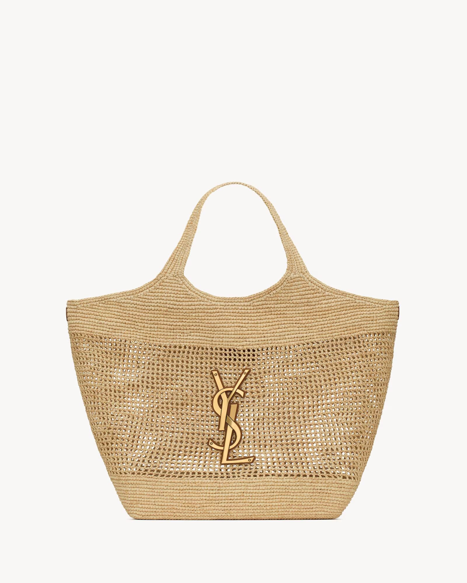 YSL Maxibolso shopper icare de croché de rafia