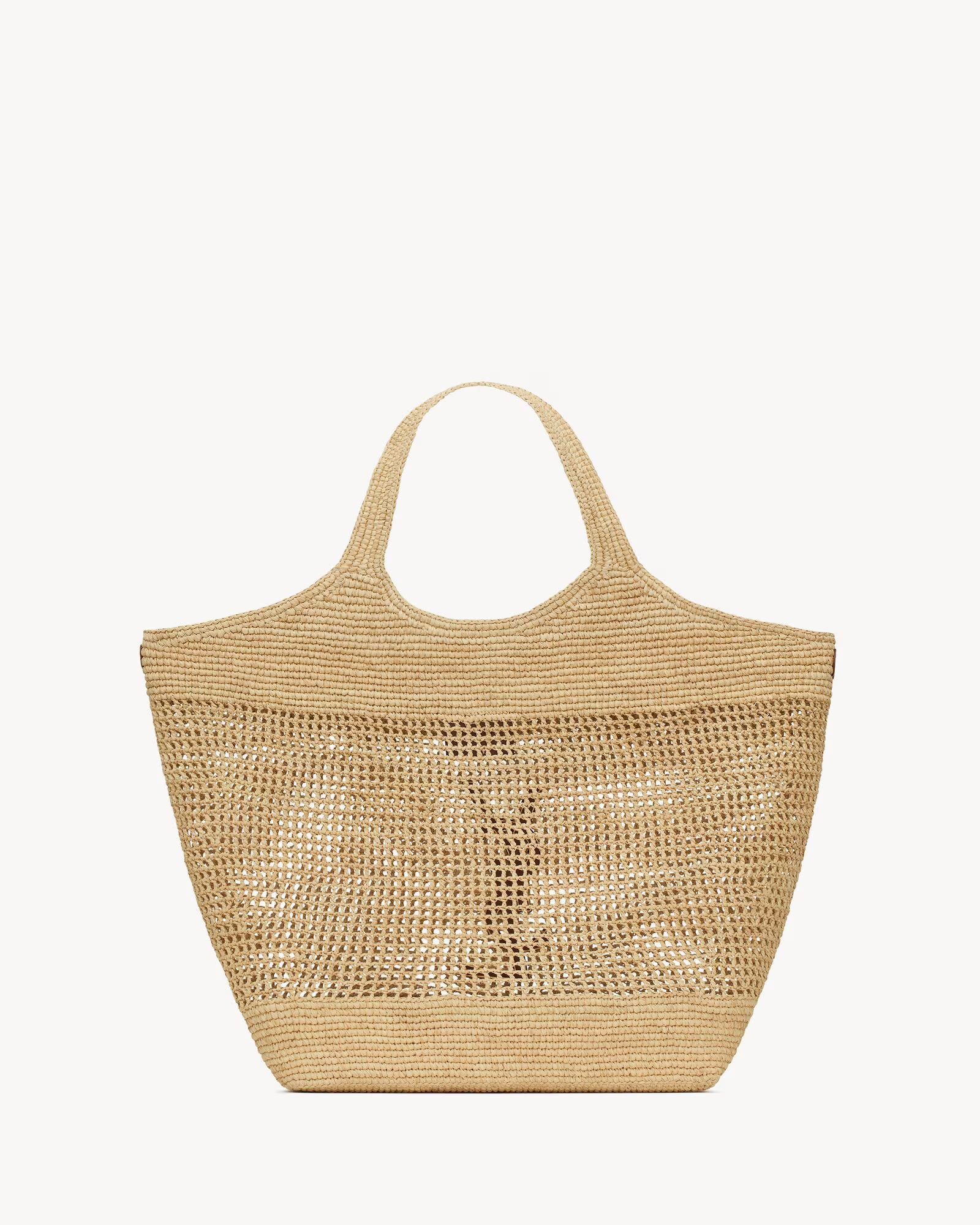 YSL Maxibolso shopper icare de croché de rafia