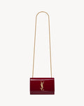 YSL Bolso Cuadrado Charol Vino