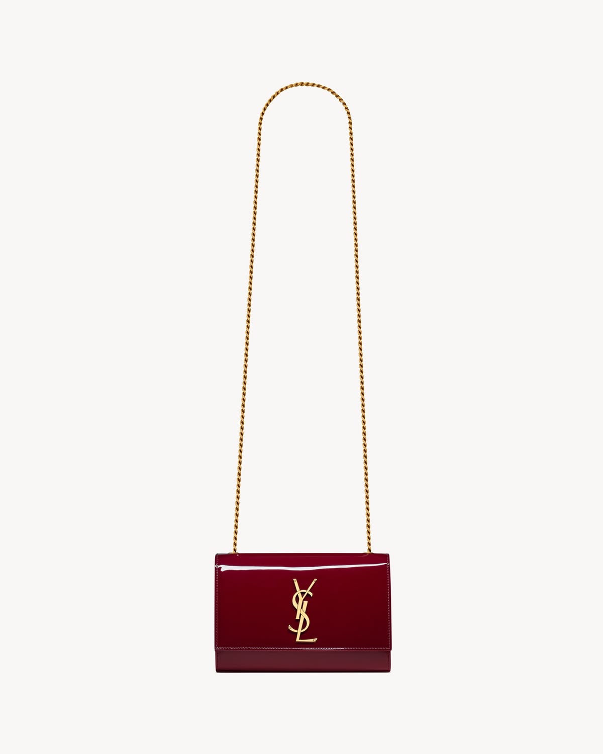 YSL Bolso Cuadrado Charol Vino