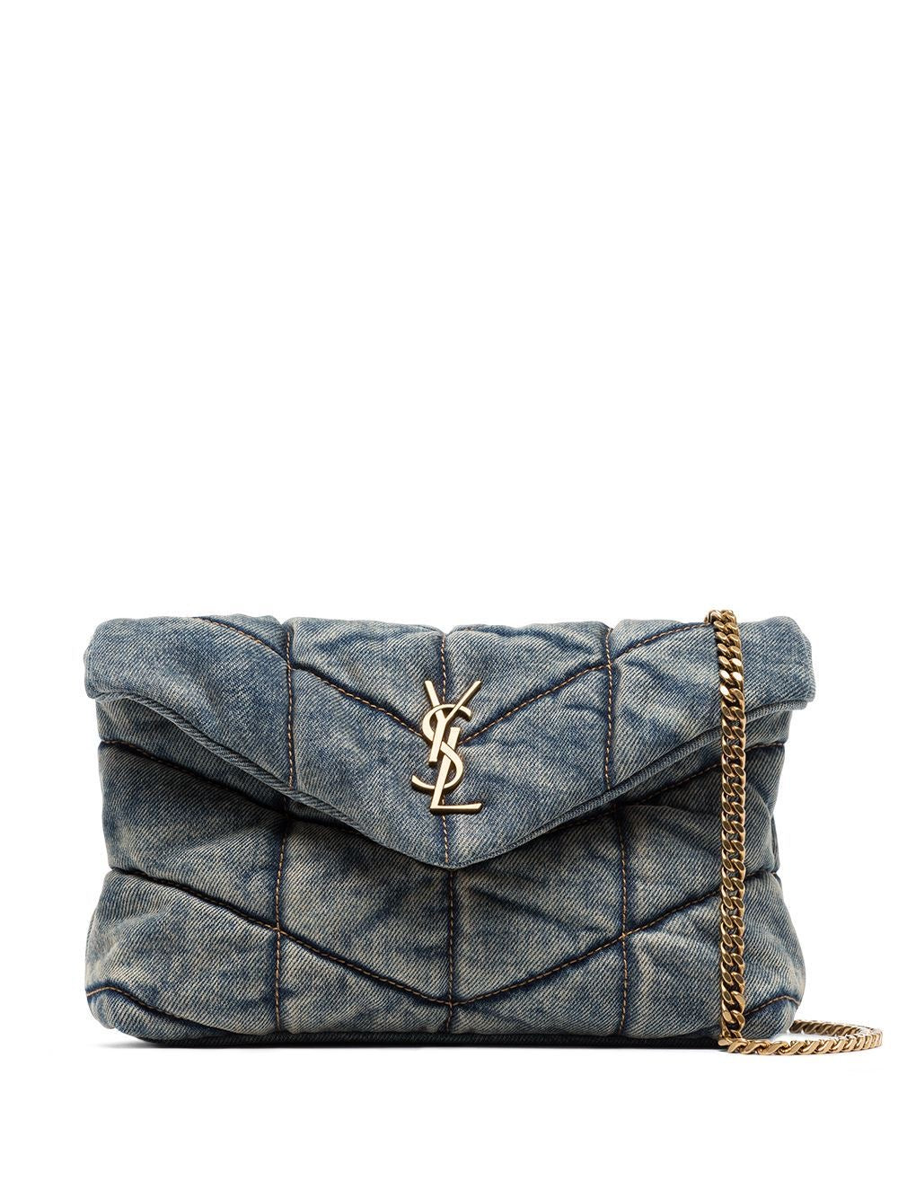 YSL Loulou Puffer Denmin Chain Bag