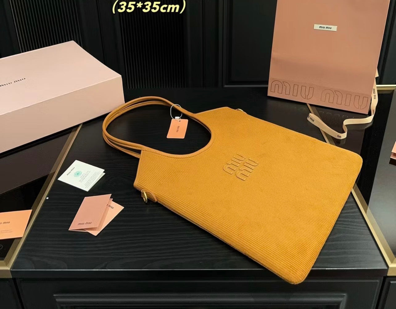 Miu Miu Ivy corduroy tote bag