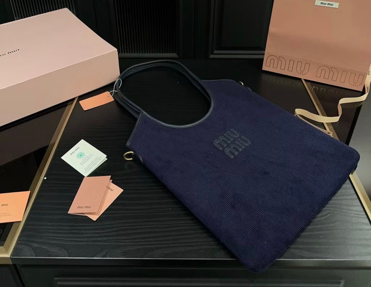 Miu Miu Ivy corduroy tote bag